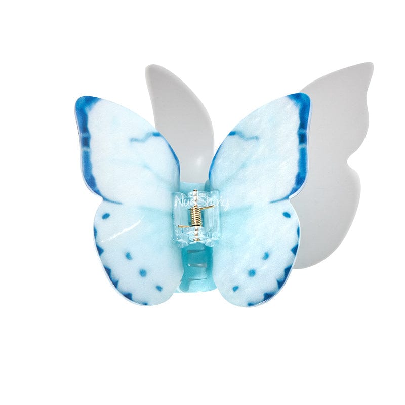 Large Wings of Wonder Light Blue Vivid Butterfly Hair Claw丨NueShiny