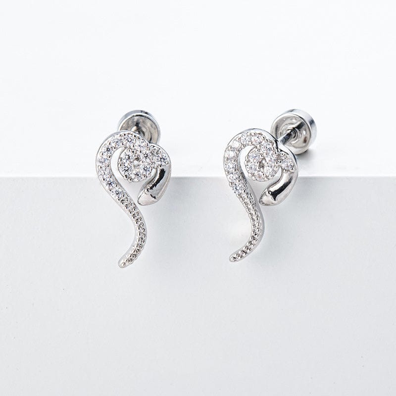 Sterling Silver Snake Earrings丨NueShiny