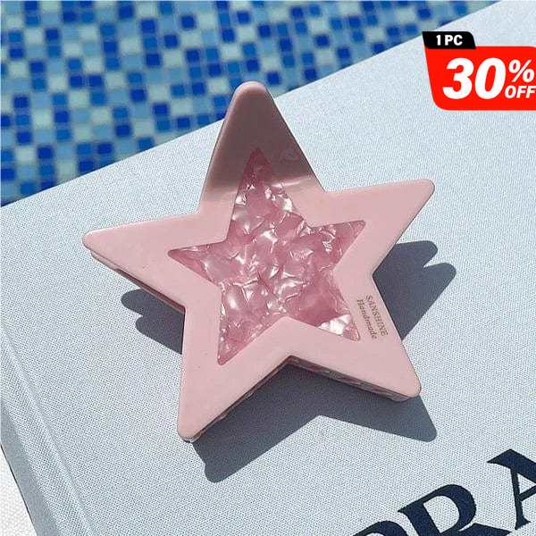 Pink Contrasting Color Stars Hair Clip Claw丨NueShiny