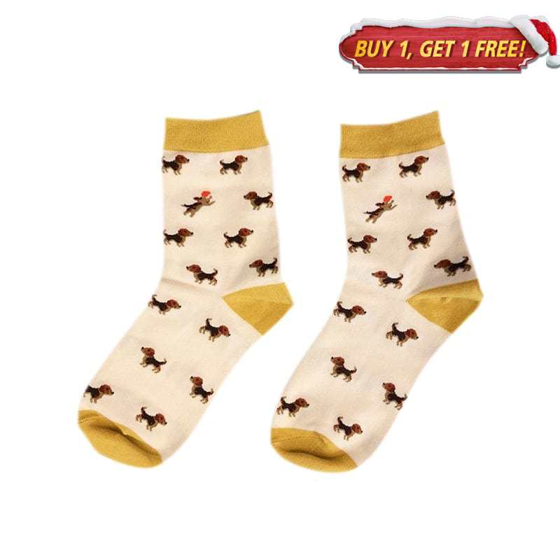 Dachshund Beige Socks