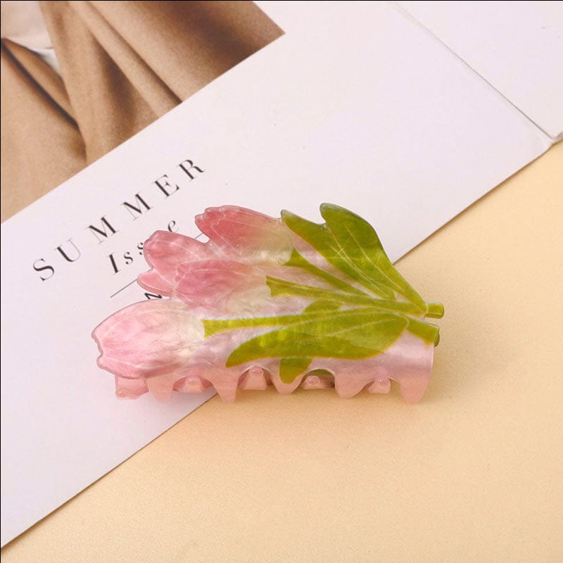 Light Pink Flower Hair Claw Clip丨NueShiny