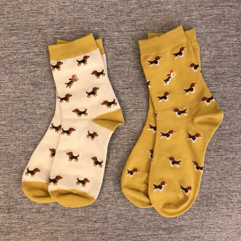 Dachshund Beige Socks