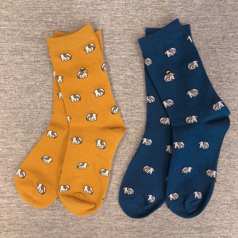 Dachshund Navy Blue Socks