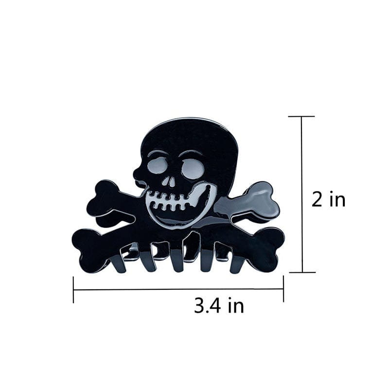 Black Skull Happy Halloween Hair Claw