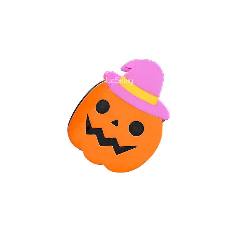 Evil Pumpkin with Hat Happy Halloween Hair Claw