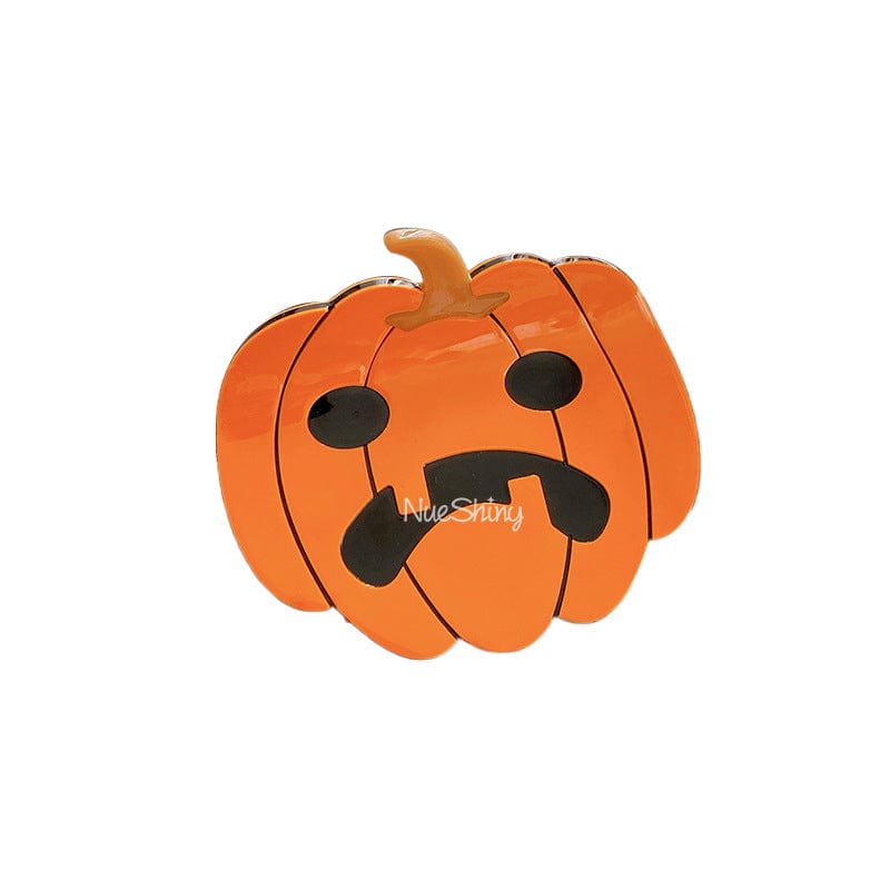 Ugly Pumpkin with Hat Happy Halloween Hair Claw