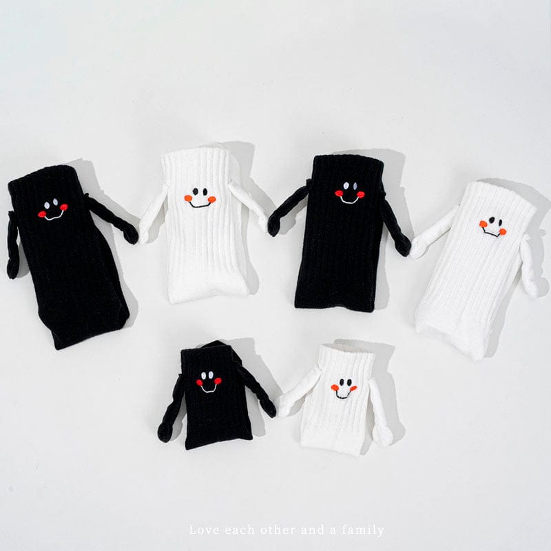 Funny Children Holding Hands Black Socks (1-3 Years Old)丨NueShiny