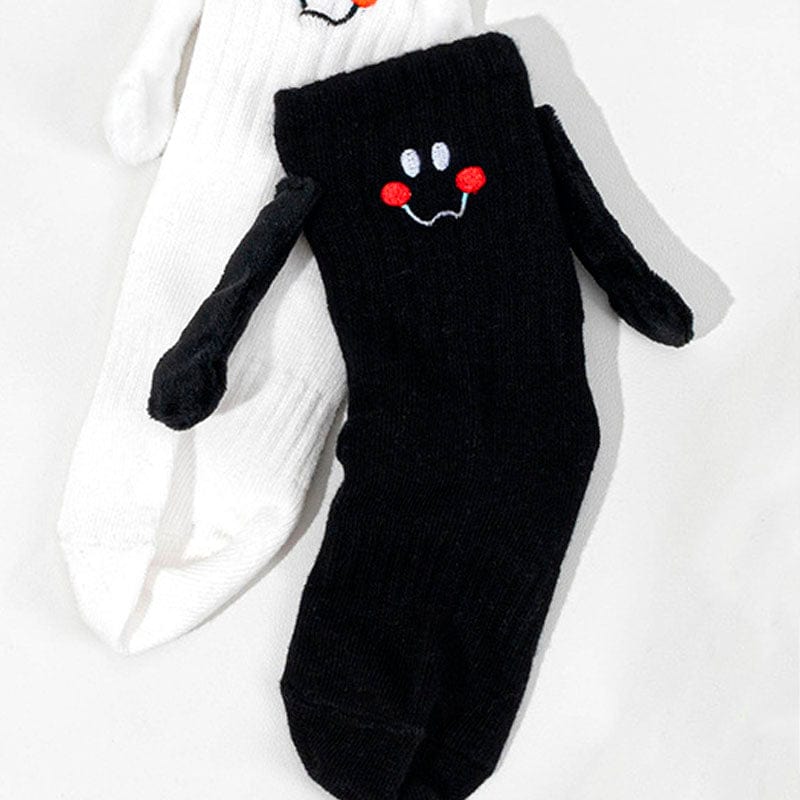 Funny Children Holding Hands Black Socks (1-3 Years Old)丨NueShiny