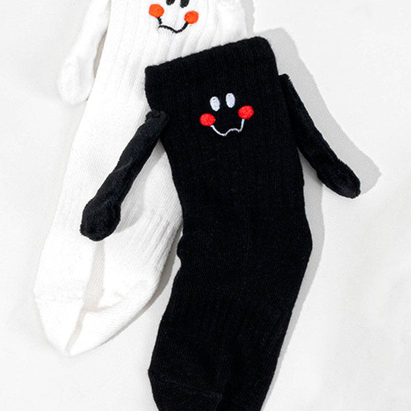 3 Pairs of Parent-Child Black Socks (2 Adult + 1 Children 6-9 Years Old)丨NueShiny