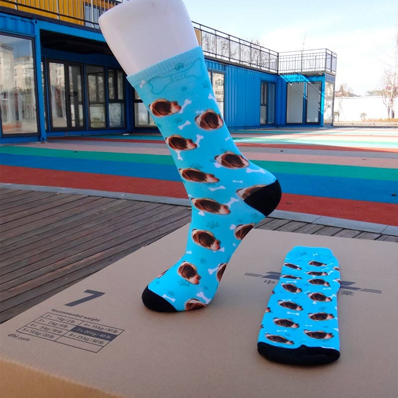 Blue Dog Bone Socks丨NueShiny