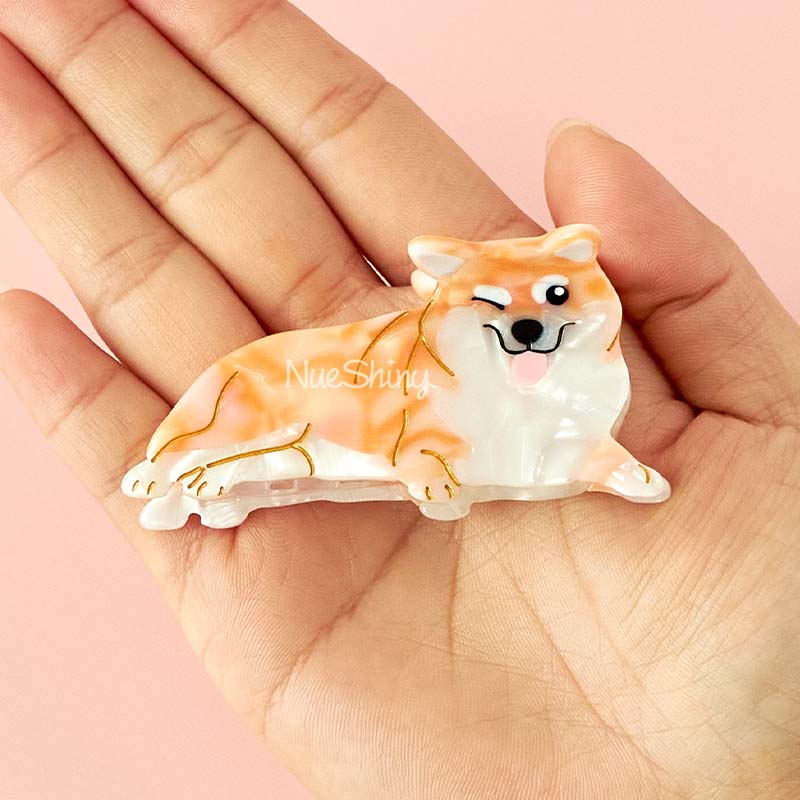 Yellow Shiba Inu Dog Exclusive Design Hair Claw丨NueShiny