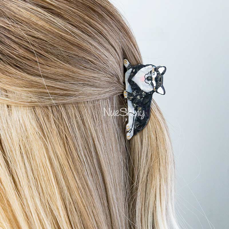 Black Shiba Inu Dog Exclusive Design Hair Claw丨NueShiny