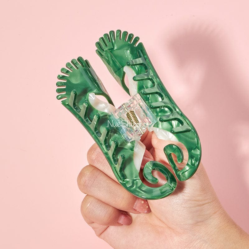 Large Green Seahorse Ocean Series Clip Claw丨NueShiny