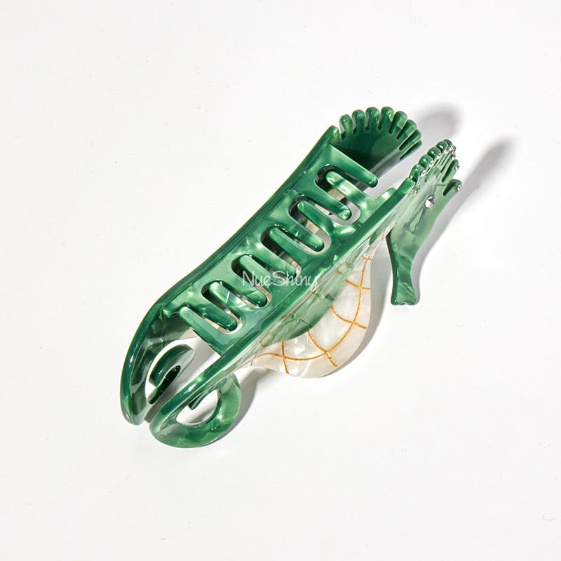 Large Green Seahorse Ocean Series Clip Claw丨NueShiny