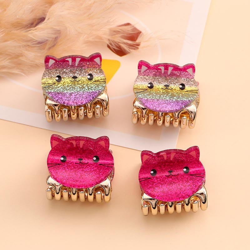 2Pcs Colorful Glittery Cute Kitten Cat Hair Claw丨NueShiny