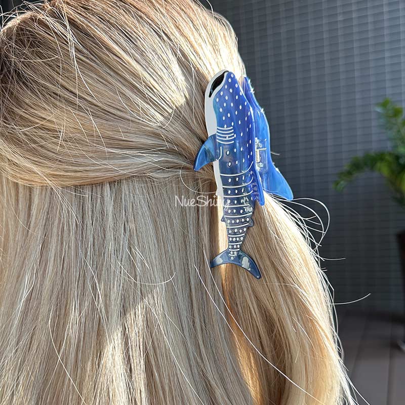 Jumbo Blue Whale Shark Ocean Series Hair Claw丨NueShiny