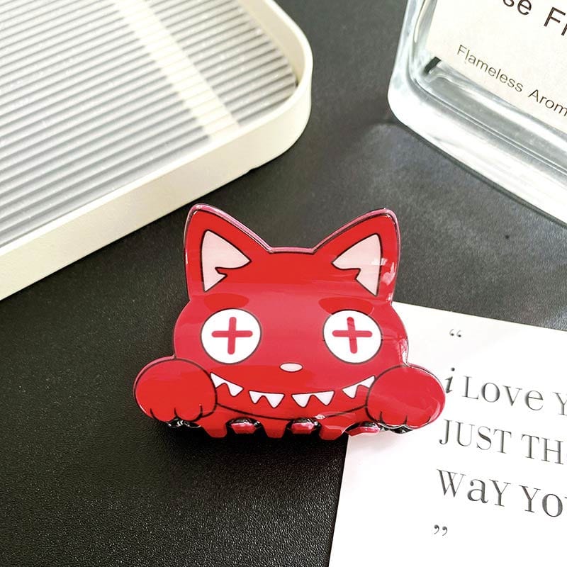 2Pcs Red Playful Kitty Cat Hair Claw | NueShiny