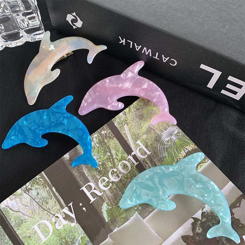 2Pcs Pink Dolphin Hair Clips | NueShiny