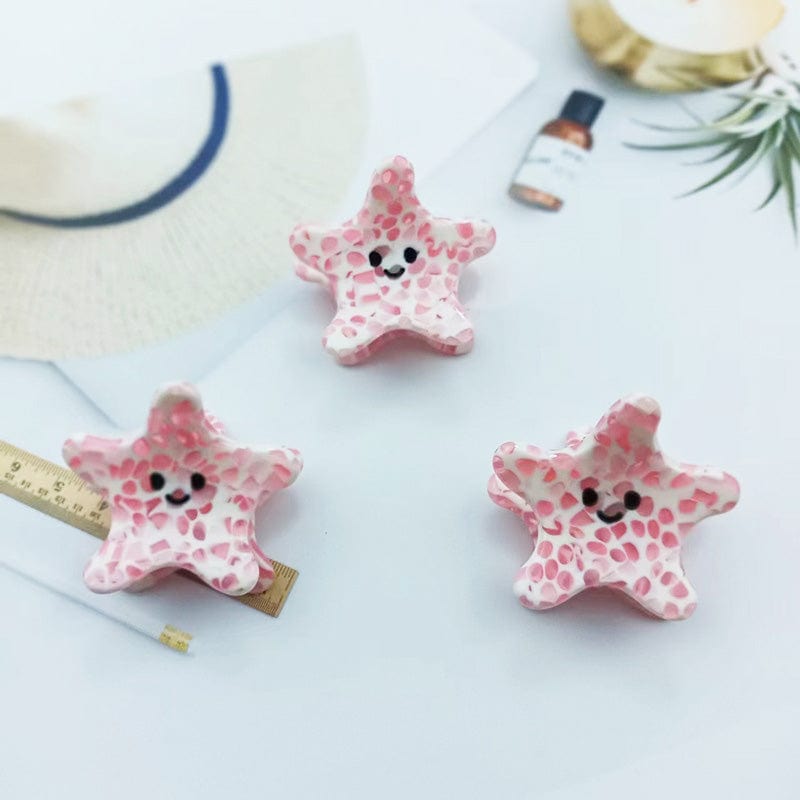 3Pcs Cute Starfish Mini Hair Claws 丨NueShiny