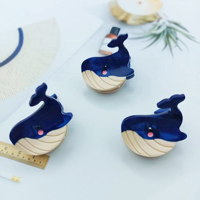 3Pcs Cute Whales Mini Hair Claws 丨NueShiny