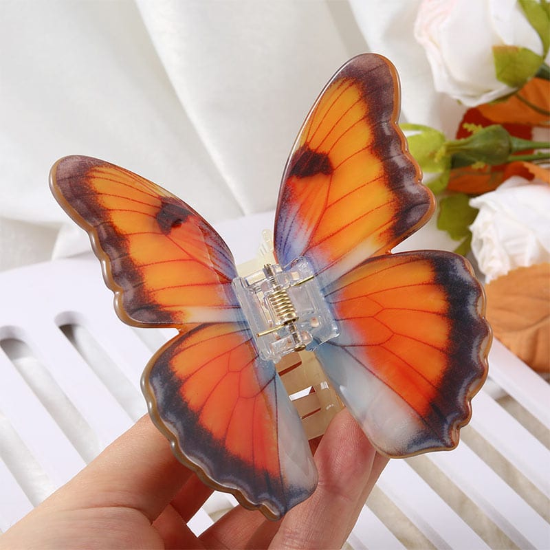 Wings of Wonder Orange Vivid Butterfly Hair Claw丨NueShiny