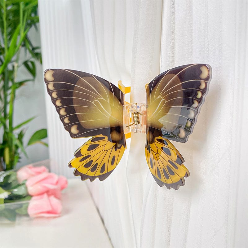 Floral Flutter Charm Golden Butterfly Hair Claw丨NueShiny