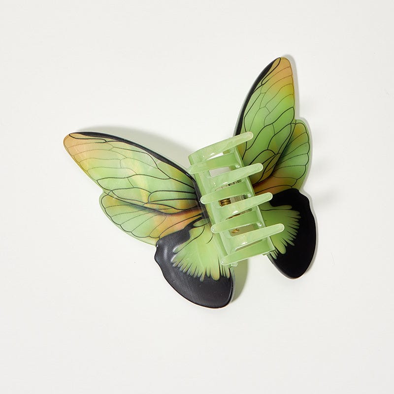 Floral Flutter Charm Light Green Butterfly Hair Claw丨NueShiny