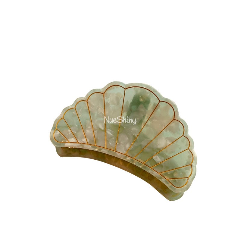 Japanese Green Seashell Elegance Hair Claw | NueShiny