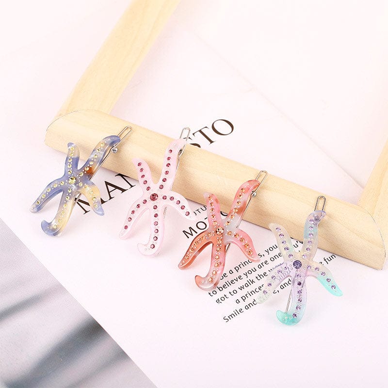 Glamorous Crystal Purple Starfish Hair Clip丨NueShiny