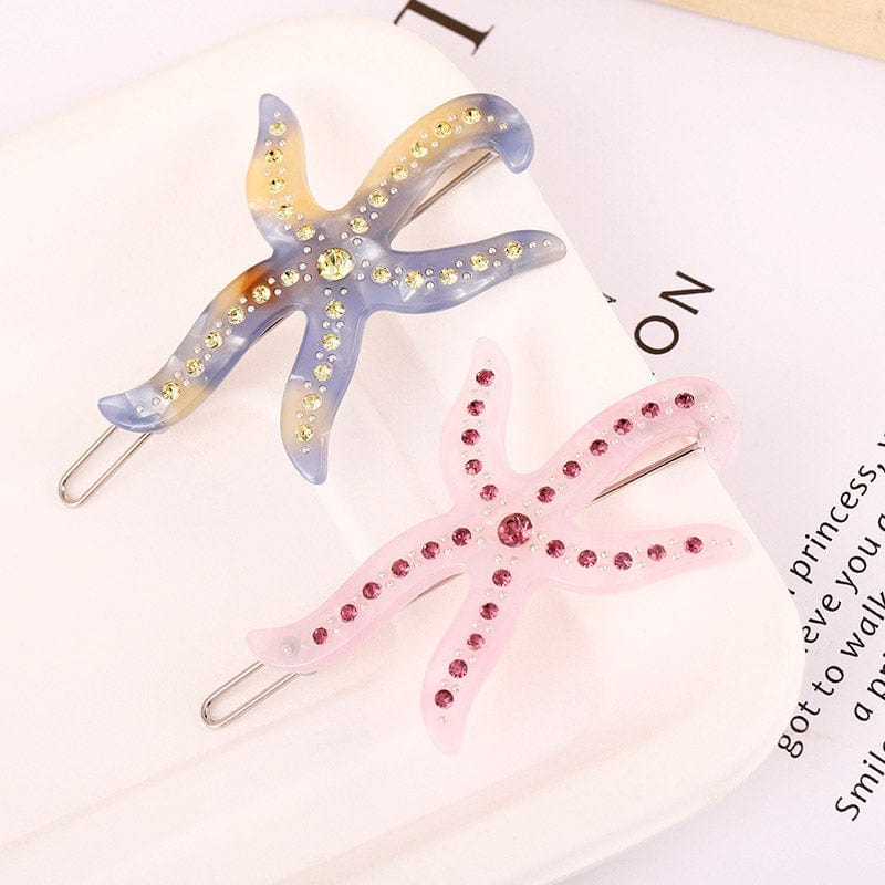 Glamorous Crystal Purple Starfish Hair Clip丨NueShiny