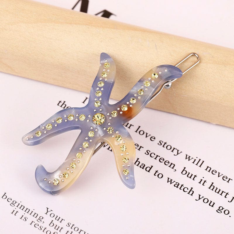 Glamorous Crystal Purple Starfish Hair Clip丨NueShiny