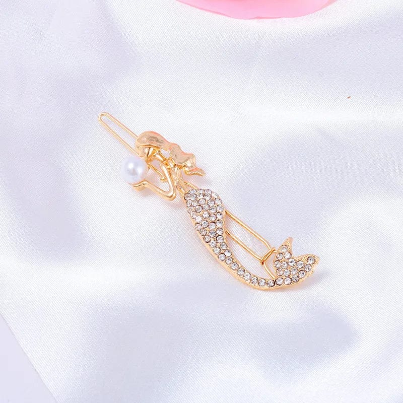 Elegant Rhinestone Pearl Mermaid Hair Claw丨NueShiny