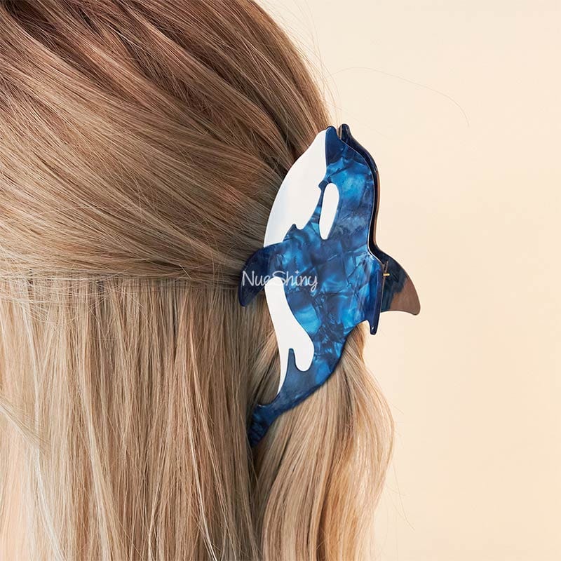 Jumbo Orca Hair Claw Clip Killer Whale Shark Ocean Lover Series Hair Claw丨NueShiny