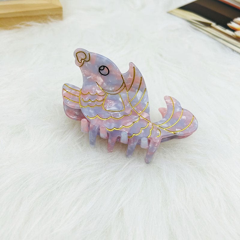 Medium Pink and Blue Koi Fish Hair Claw丨NueShiny