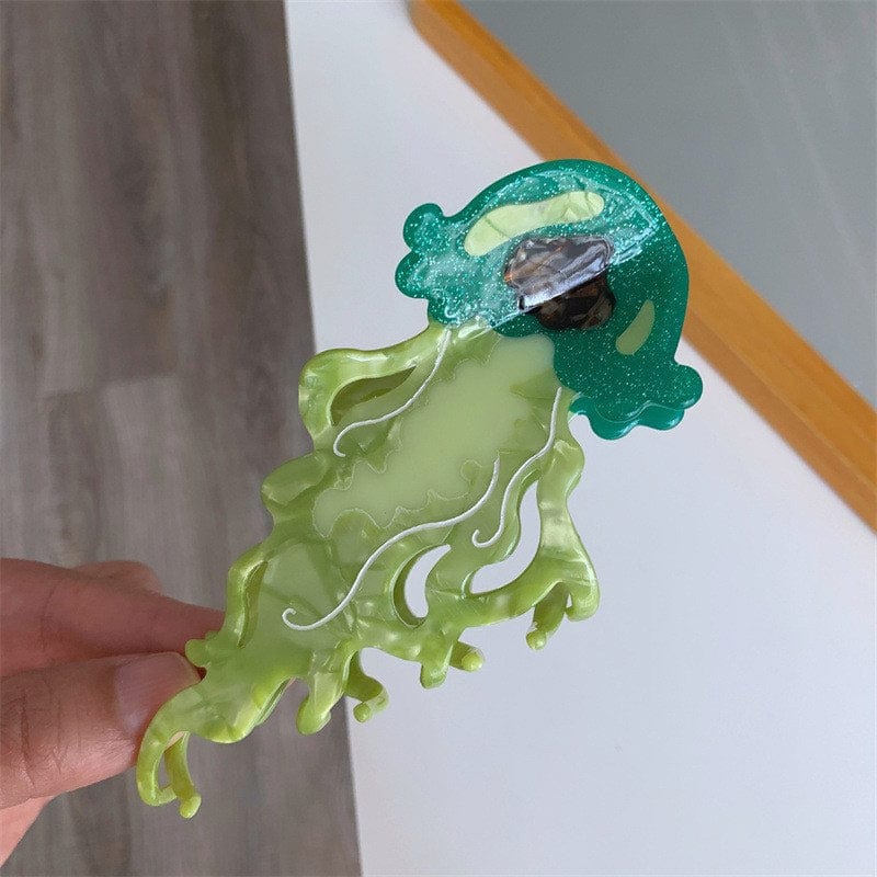 Large Green Jellyfish Hair Claw丨NueShiny