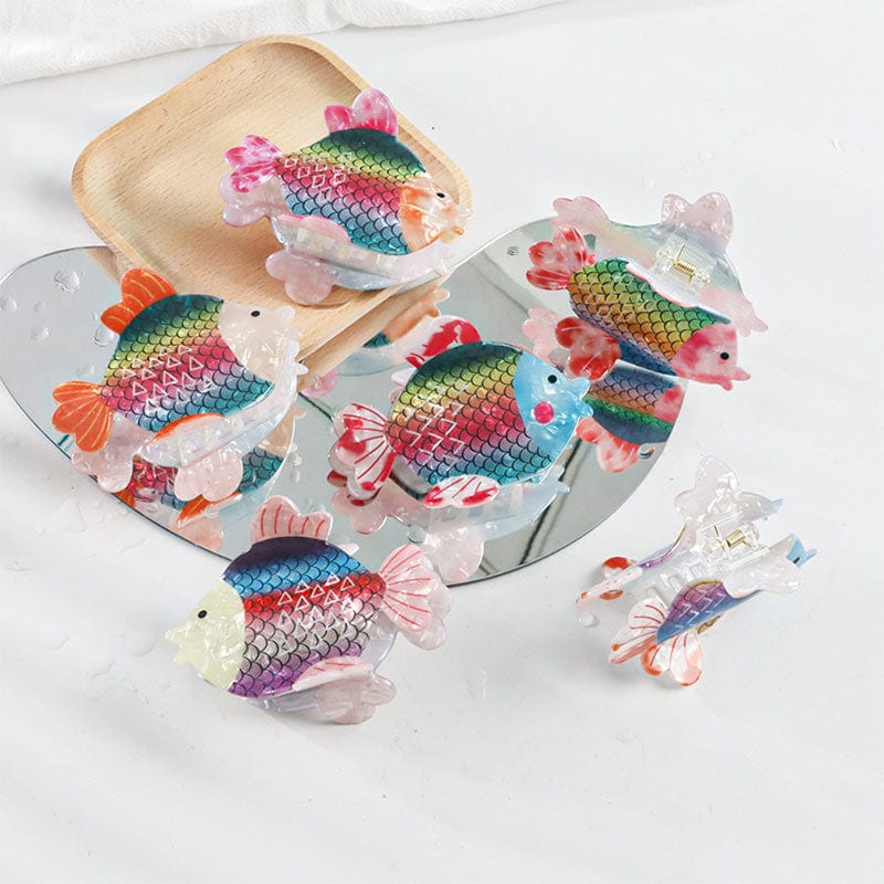 Medium Colorful Goldfish Bluish Hair Claw丨NueShiny