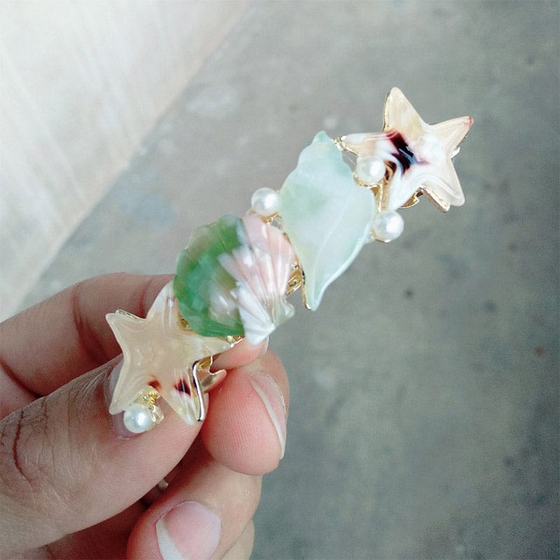 Green Conch Seashell Hair Clip丨NueShiny