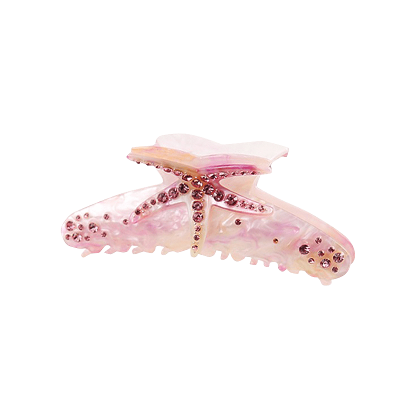 Large Pink Starfish with Diamonds Shark Clip 丨NueShiny