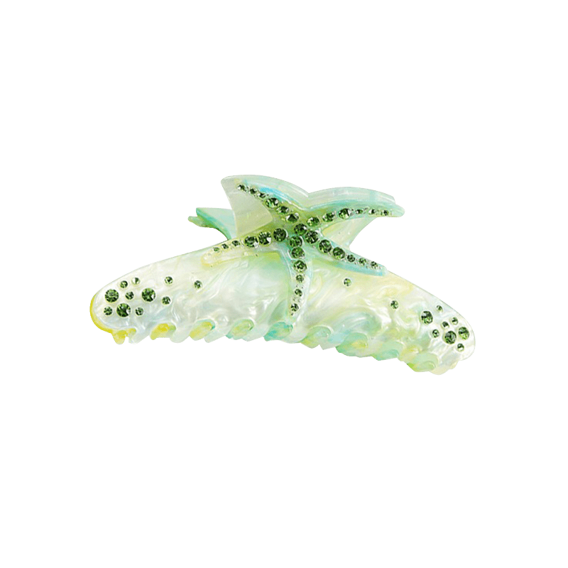 Large Green Starfish with Diamonds Shark Clip 丨NueShiny