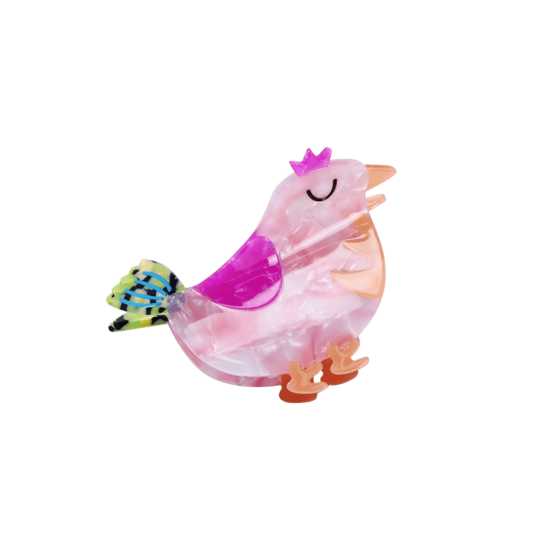 Medium  Pink Chicken Hair Claw | NueShiny