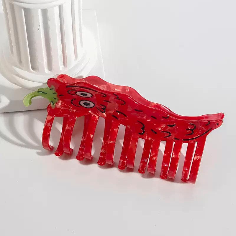 Large Red Chili Pepper Hair Claw | NueShiny