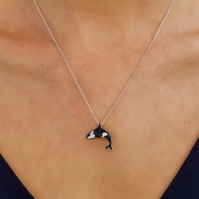 Orca Whale Necklace With Crystals | NueShiny