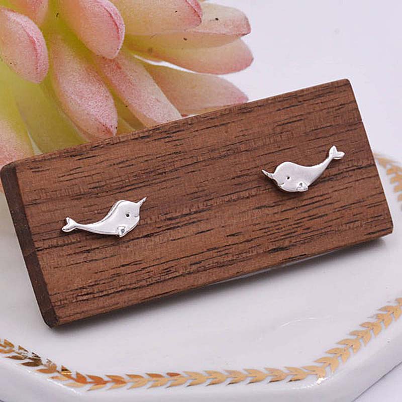 Sterling Silver Narwhal Earrings | NueShiny