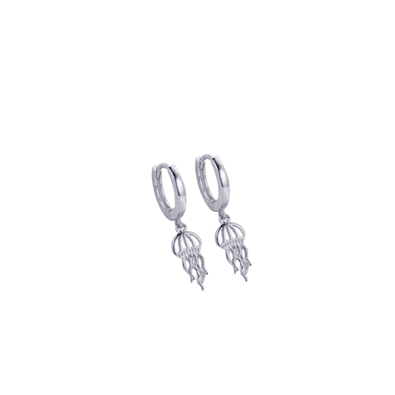 Sterling Silver Jellyfish Earrings | NueShiny