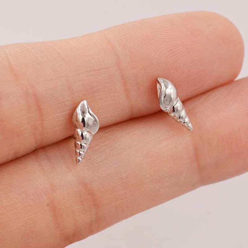 Sterling Sliver Spiral Shell Earrings