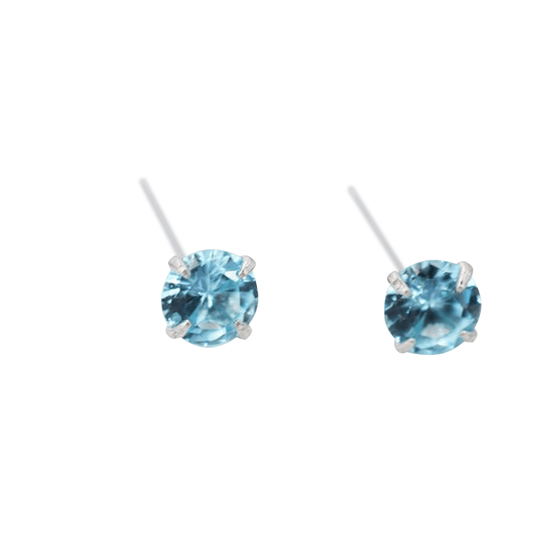 Sterling Silver Sea Blue Gemstone Earrings | NueShiny