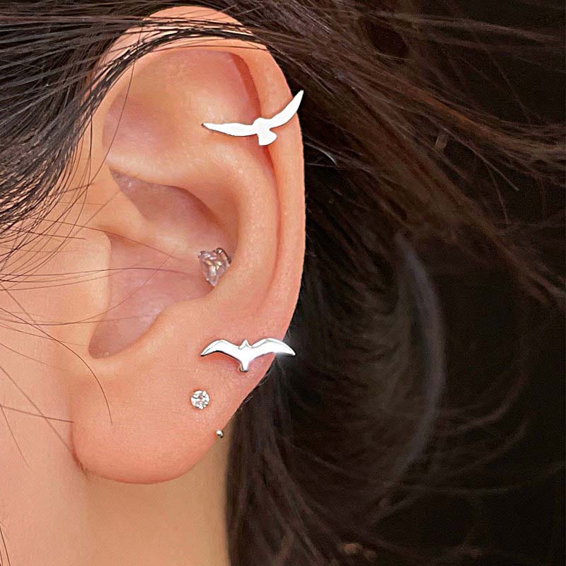 Sterling Silver Seagull Earrings | NueShiny