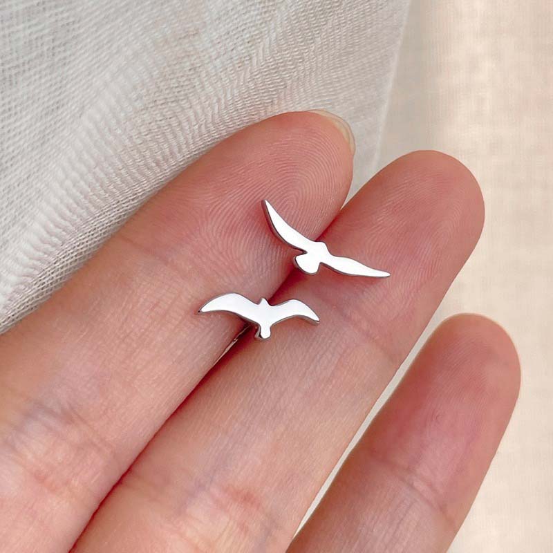 Sterling Silver Seagull Earrings | NueShiny