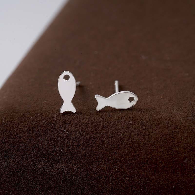 Sterling Silver Little Fish Earrings | NueShiny