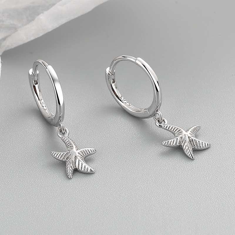 Sterling Silver Starfish Earrings | NueShiny